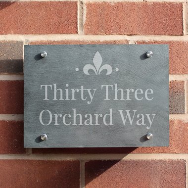 Personalised Ornate Slate House Sign