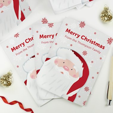 Personalised Pack of 10 Christmas Cards - Santa