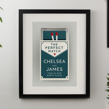 Personalised Perfect Match Black Poster Frame