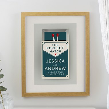 Personalised Perfect Match Oak Poster Frame