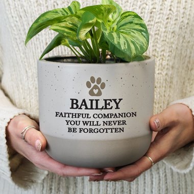 Personalised Pet Flecked Plant Pot