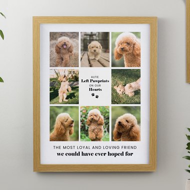 Personalised Pet Multi Photo Upload Oak Framed Print