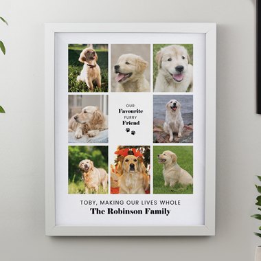 Personalised Pet Multi Photo Upload White Framed Print