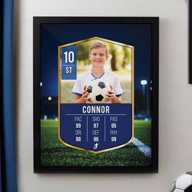 Personalised Photo Upload Football Card Black Poster Frame