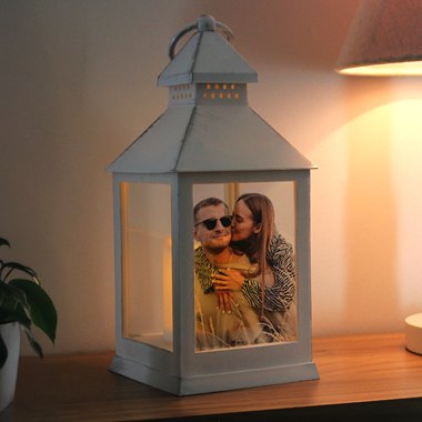 Personalised Photo Upload White Lantern