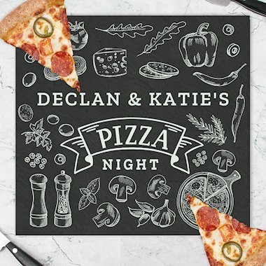 Personalised Pizza Glass Chopping Board/Worktop Saver