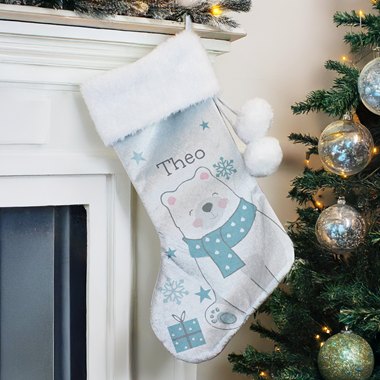 Personalised Polar Bear Christmas Stocking