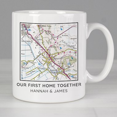 Personalised Present Day Map Compass Mug