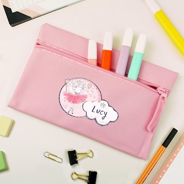 Personalised Princess Ballerina Pink Pencil Case