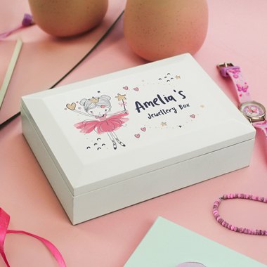 Personalised Princess Ballerina Wooden Jewellery Box