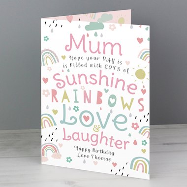 Personalised Rainbows & Sunshine Card