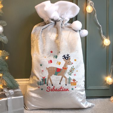 Personalised Reindeer Christmas Sack