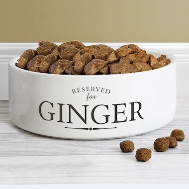Personalised Reserved For 14cm Medium White Pet Bowl