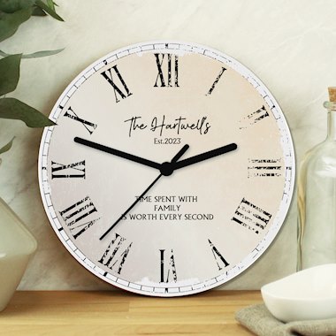 Personalised Rustic Large Wooden Clock