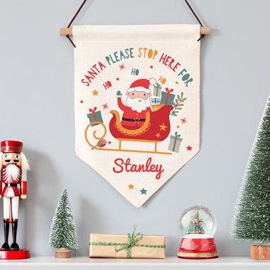 Personalised Santa Stop Here Banner