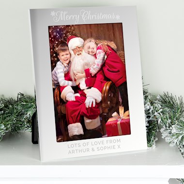Personalised Silver 5x7 Merry Christmas Photo Frame