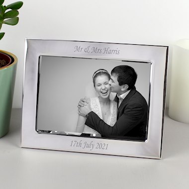 Personalised Silver Plated 6x4 Landscape Photo Frame