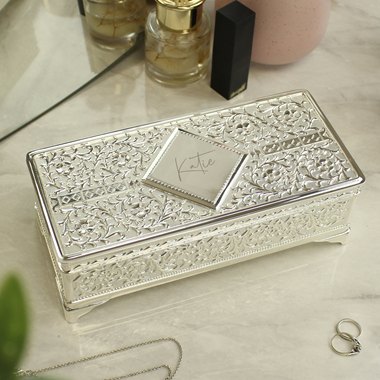 Personalised Silver Plated Jewellery Box