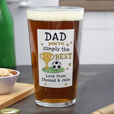 Personalised Simply The Best Beer Glass