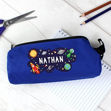 Personalised Space Blue Pencil Case