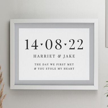 Personalised Special Date White Poster Frame