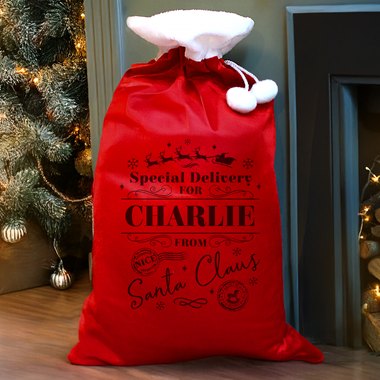 Personalised Special Delivery Red Sack