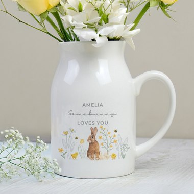 Personalised Spring Bunny Jug Vase