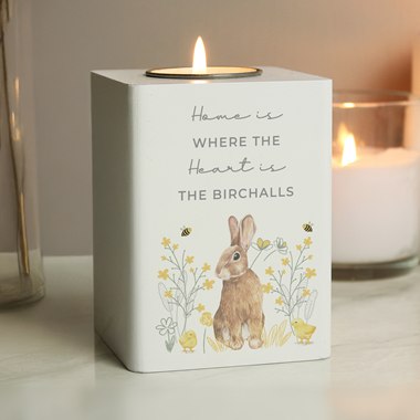 Personalised Spring Bunny Tealight Holder