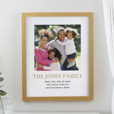 Personalised Square Photo Upload Oak Poster Frame
