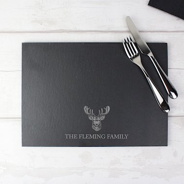 Personalised Stag Slate Placemat (New for Xmas 2024)