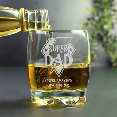 Personalised Super Dad Tumbler Glass