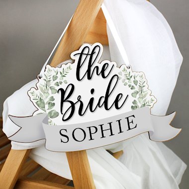Personalised The Bride Wooden Hanging Decoration