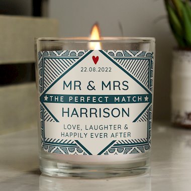 Personalised The Perfect Match Scented Jar Candle