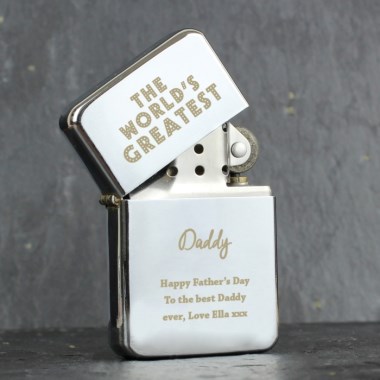 Personalised The Worlds Greatest Silver Lighter