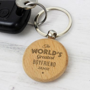 Personalised The Worlds Greatest Wooden Keyring