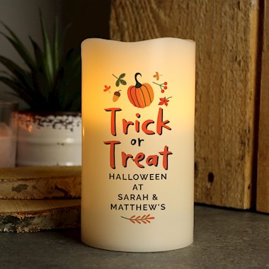 Personalised Trick or Treat LED Candle