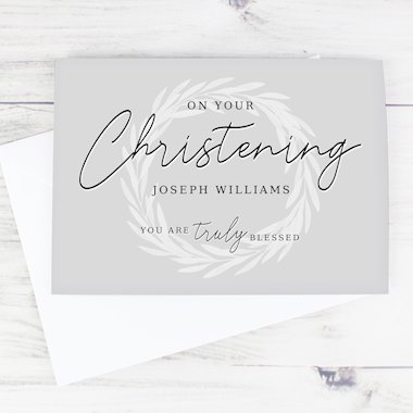 Personalised Truly Blessed Christening Card