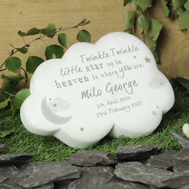 Personalised Twinkle Twinkle Resin Memorial Cloud