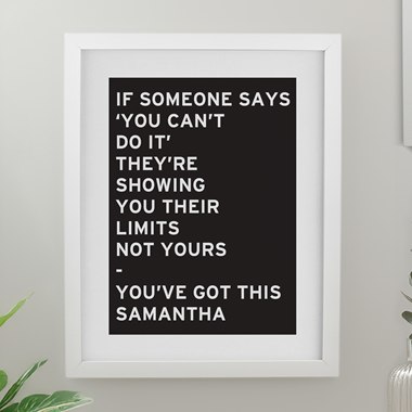 Personalised Typography White Poster Frame