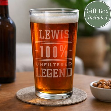 Personalised Unfiltered Legend Pint Glass