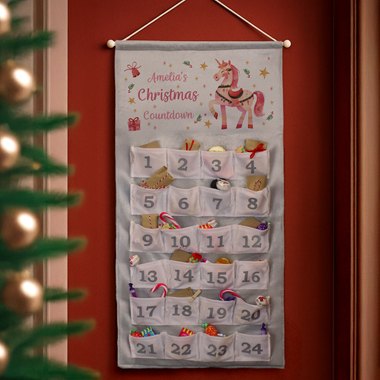 Personalised Unicorn Christmas Advent Calendar