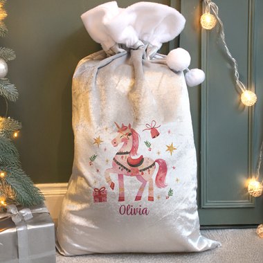 Personalised Unicorn Christmas Sack