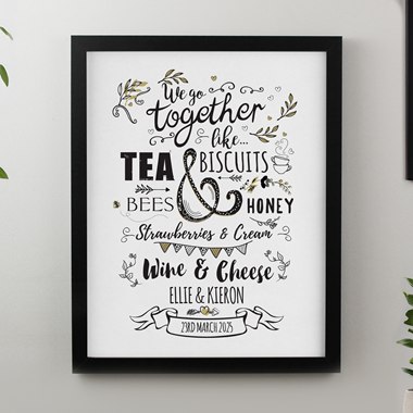 Personalised We go Together Black Poster Frame