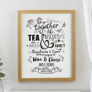 Personalised We go Together Oak Poster Frame