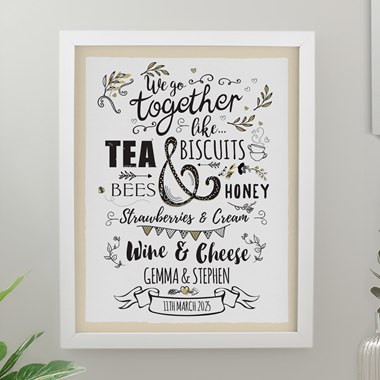 Personalised We go Together White Poster Frame