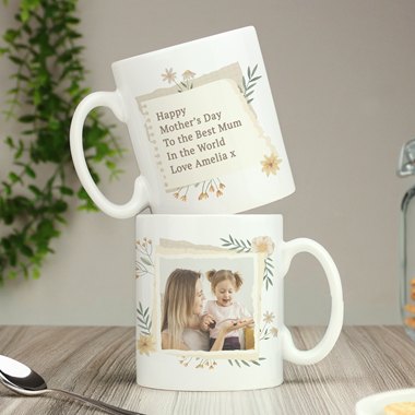 Personalised Wild Flowers Photo Upload Mug