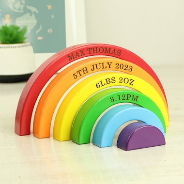 Personalised Wooden Rainbow Stacker