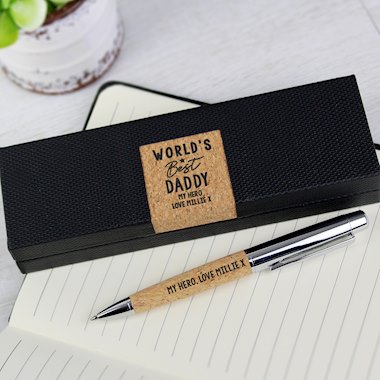 Personalised Worlds Best Cork Pen Set