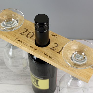 Personalised Year Wine Glass & Bottle Holder
