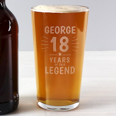 Personalised Years of This Legend Birthday Pint Glass